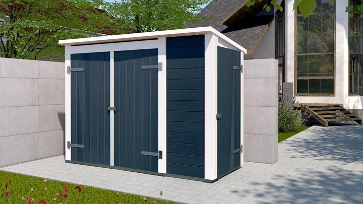 Gartenschrank 367, 205x84, 2 Türen, Regalböden, anthrazit