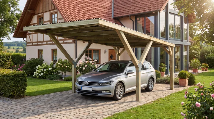 Carport 612, 300x362, Grün imprägniert