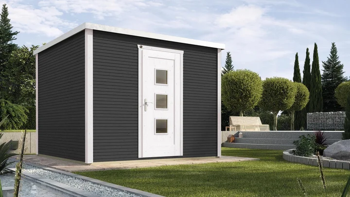 Gartenhaus Granby wekaLine 413, 250x250, Einzeltür, extrahoch, anthrazit