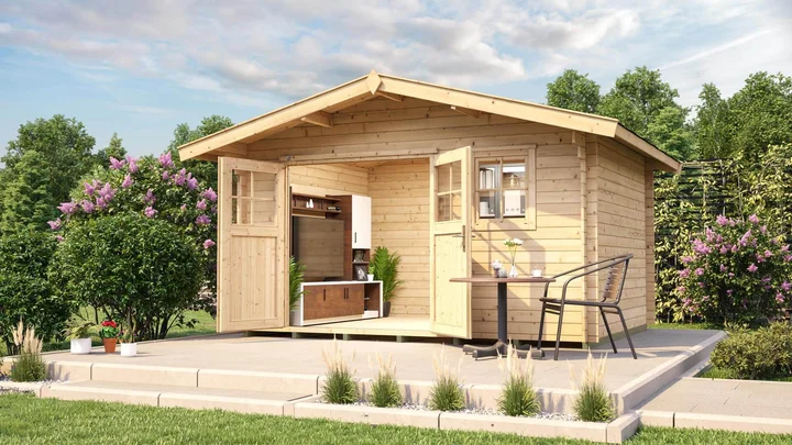 Gartenhaus Blumberg 111, 380x300, Naturbelassen