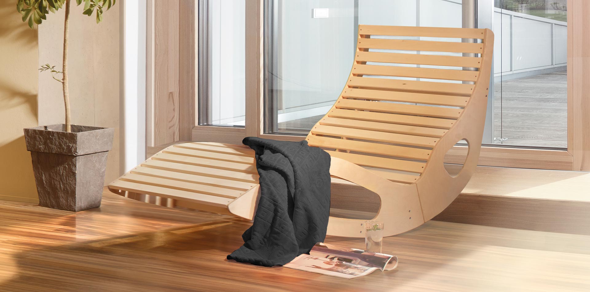 Liegestuhl für Sauna Ruheräume