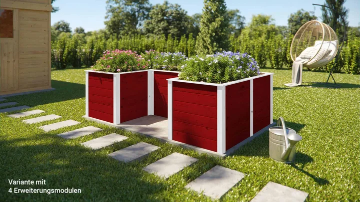 Element-Hochbeet 669, 98x69, Schwedenrot