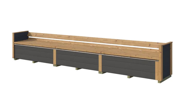 Sitztruhe Killarney, 50x285, Anthrazit | Anthrazit | 50,00 x 285,00 | Eiche hell lasiert