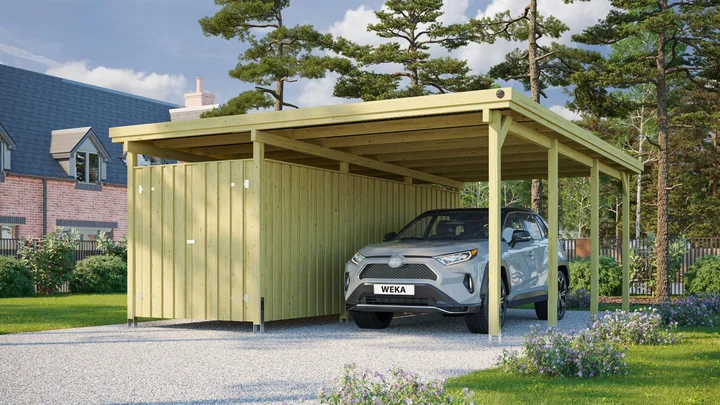 Carport 607, 478x579, Grün imprägniert