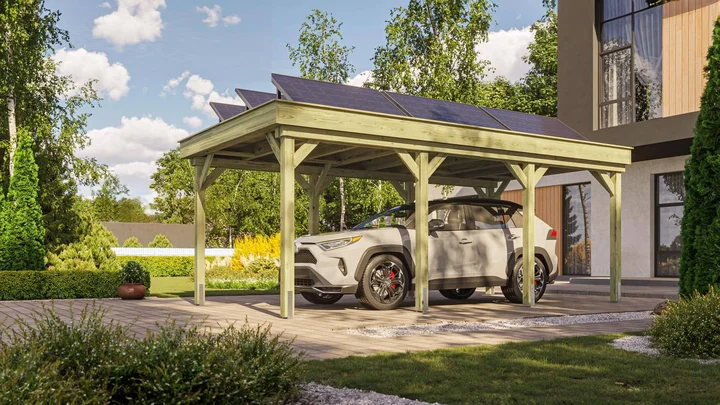 Carport 609, 294x591, Grün imprägniert