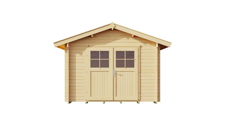 Gartenhaus Blumberg 132, 300x250, Doppeltür, naturbelassen