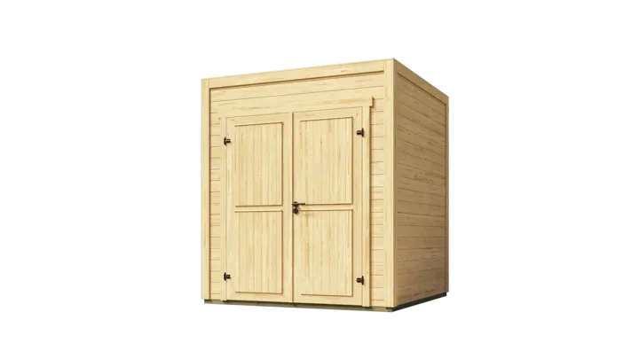 Gartenhaus Batu, 200x200, Vollholz-Doppeltür, naturbelassen
