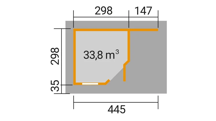 Gartenhaus Winton 213, 445x298, Anthrazit