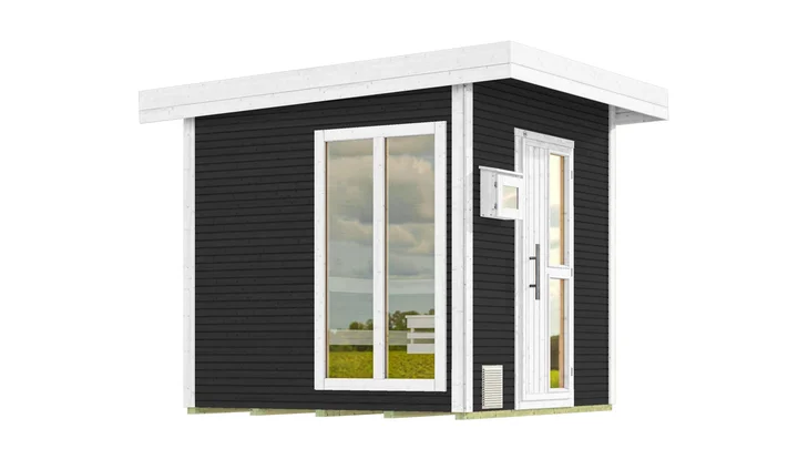 Saunahaus Kuopio wekaLine, 238x238, Design-Einzeltür, Fenster, anthrazit