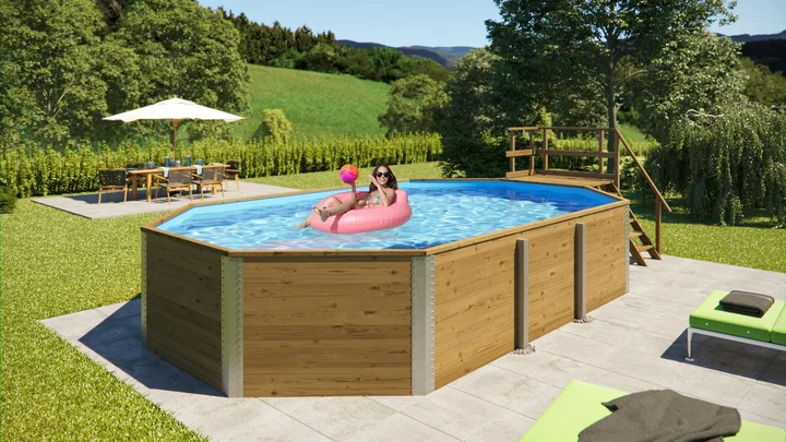 Gartenpool 594,714x376, Holztreppe, Filteranlage