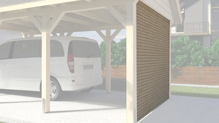 Massivholz-Rückwand "wekaLine" für Leimholz-Carports