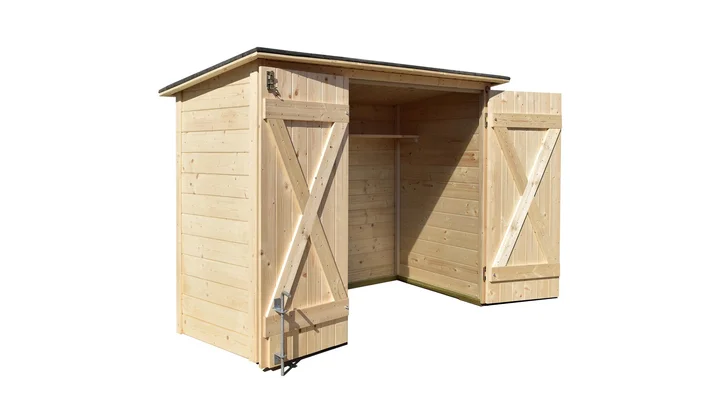 Fahrrad-Multibox 367, 205x84, Doppeltür, Regalboden, naturbelassen