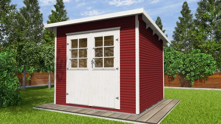 Gartenhaus Barrie wekaLine 219, 235x241, Pultdach, schwedenrot