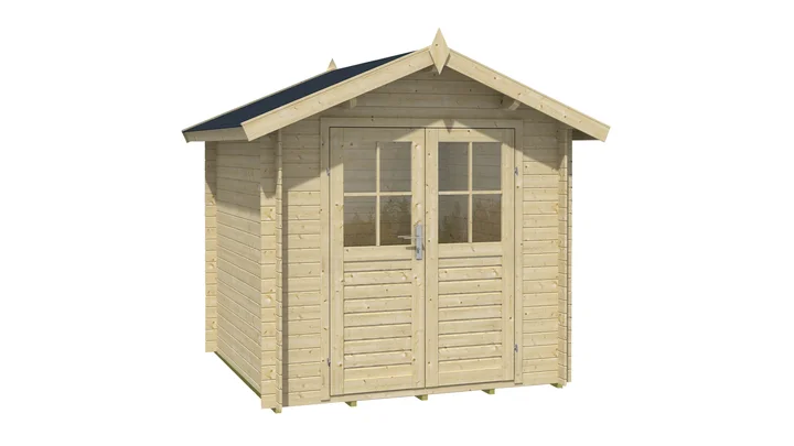 Gartenhaus Louis 6, 200x200, Satteldach, Doppeltür, naturbelassen
