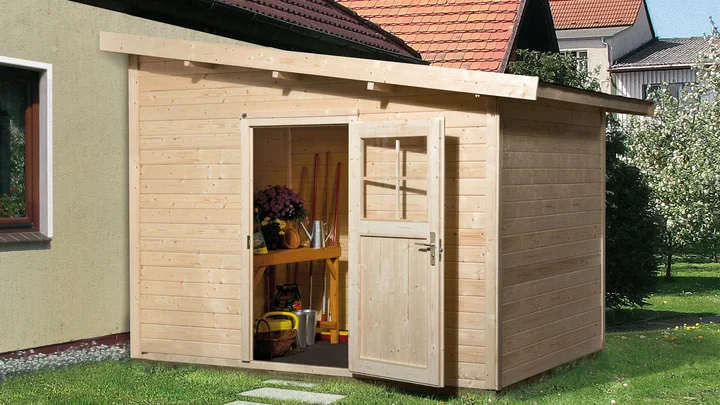 Gartenhaus Blackmount 260, 300x235, Pultdach, Einzeltür, naturbelassen