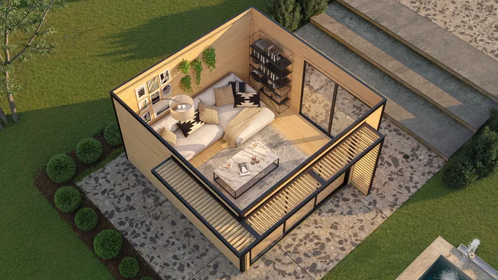 Gartenhaus Amberley, 400x400, grau/anthrazit