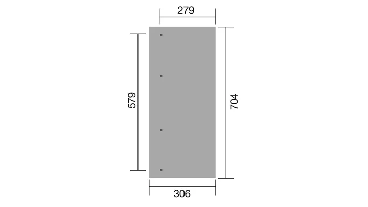 Terrassenüberdachung 671, 579x279, Grün imprägniert