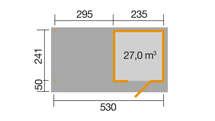 Gartenhaus Softline Kingston 172, 530x241, Anthrazit