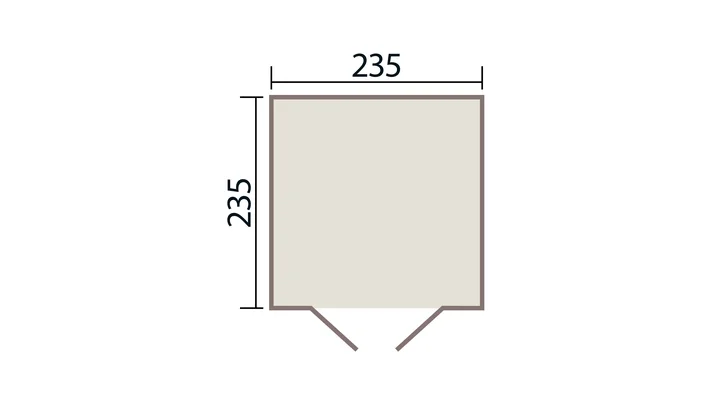 Gartenhaus Lugo, 235x235, Doppeltür, anthrazit/weiß