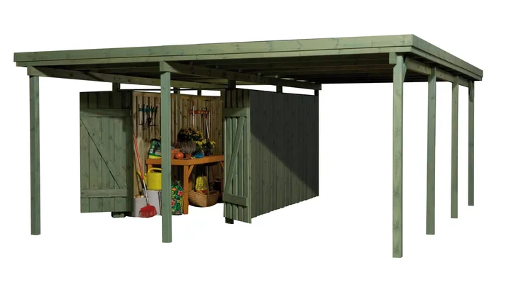 Carport Filip Flex, 478x579, Grün imprägniert