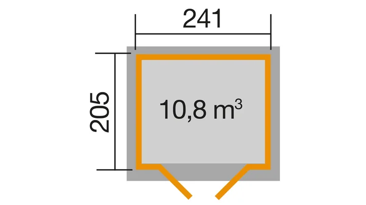 Gartenhaus Blackmount 122, 241x205, Schwedenrot