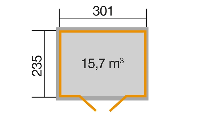 Gartenhaus Barrie wekaLine 218, 301x235, Anthrazit