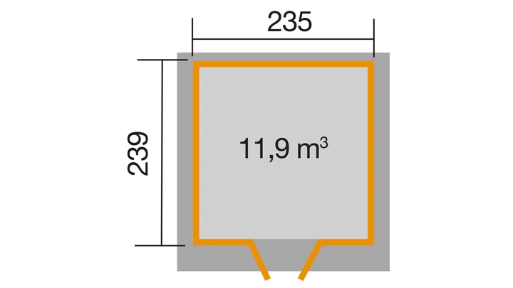 Gartenhaus Blackmount 227, 235x239, Schwedenrot