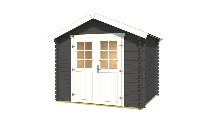 Gartenhaus Vaduz 209, 250x200, Rahmen-Doppeltür, carbongrau