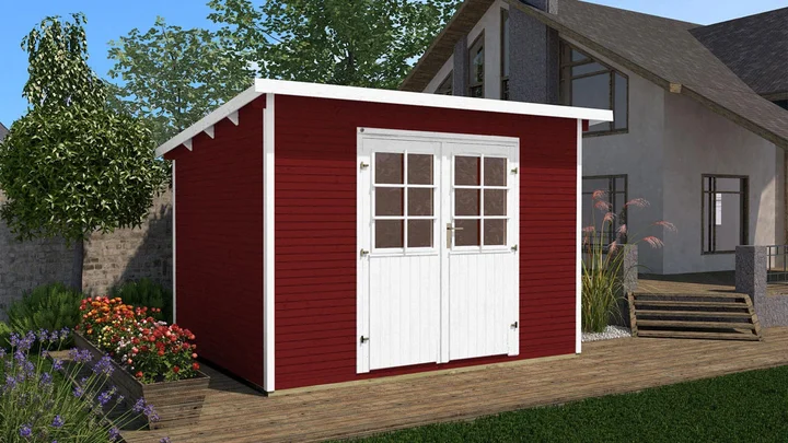 Gartenhaus Barrie wekaLine 219, 295x240, Pultdach, schwedenrot