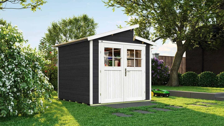 Gartenhaus Blackmount 226, 235x239, Satteldach, Doppeltür, anthrazit