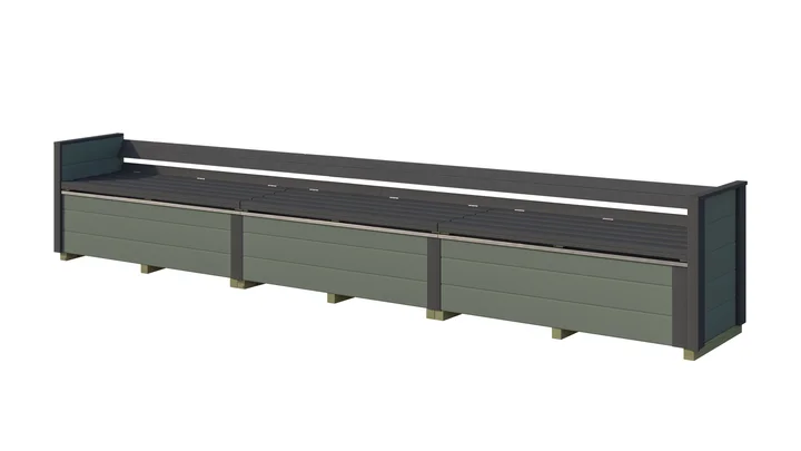 Sitztruhe Killarney, 50x285, Grüngrau/Anthrazit