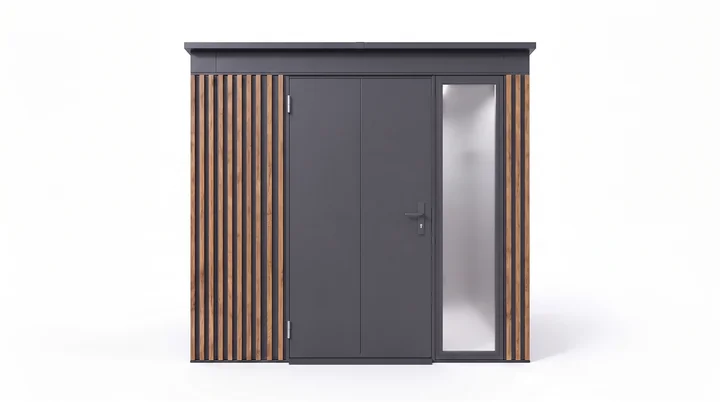 Gerätehaus Gary, 237x237, Fenster, Anthrazit/Holpzoptik