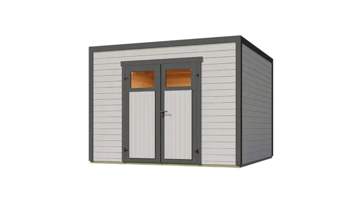 Gartenhaus Batu, 300x300, Doppeltür, grau/anthrazit