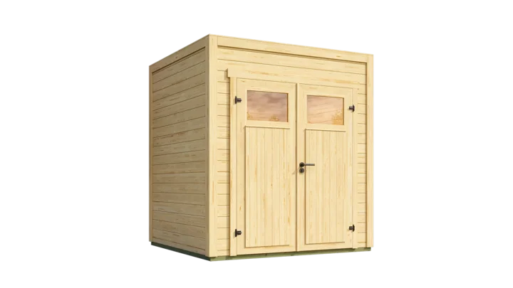 Gartenhaus Batu, 200x200, Doppeltür, naturbelassen