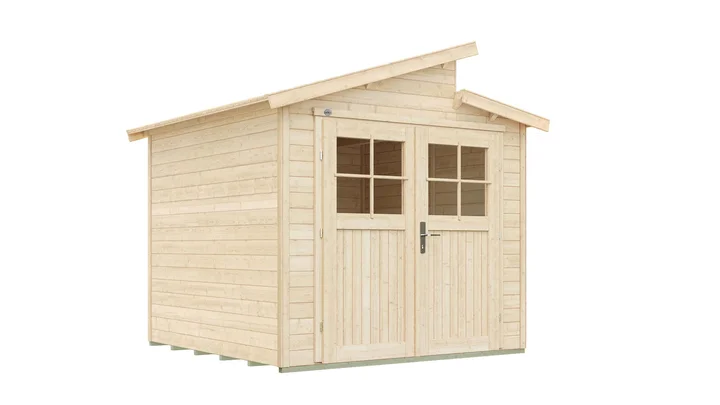 Gartenhaus Blackmount 226, 235x239, Satteldach, Doppeltür, naturbelassen