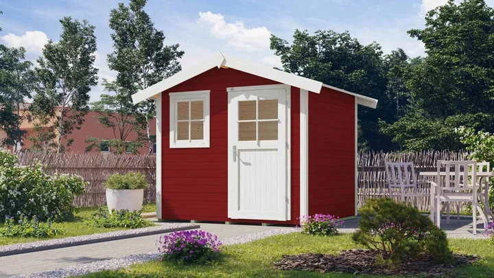Gartenhaus Blackmount 123, 241x205, Satteldach, Einzeltür, schwedenrot