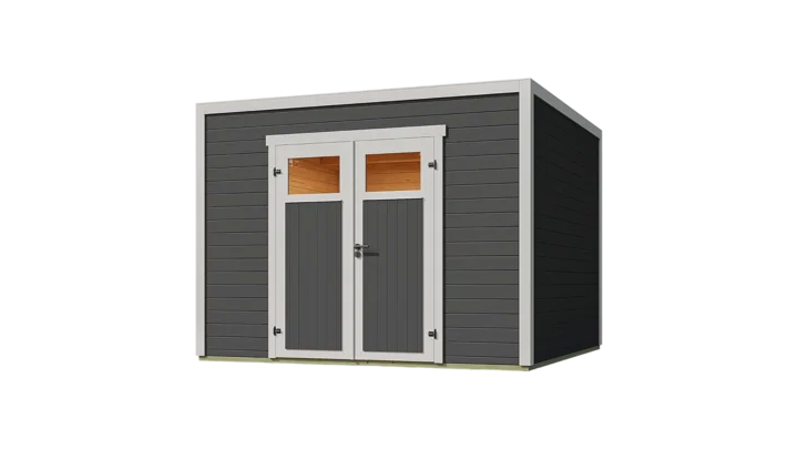 Gartenhaus Batu, 300x300, Doppeltür, anthrazit/grau