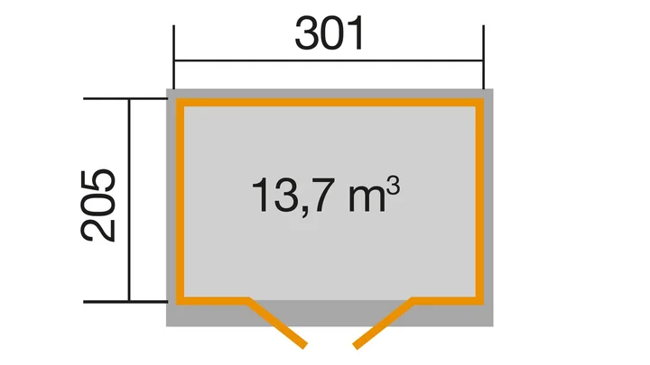 Gartenhaus Barrie wekaLine 218, 301x205, Schwedenrot